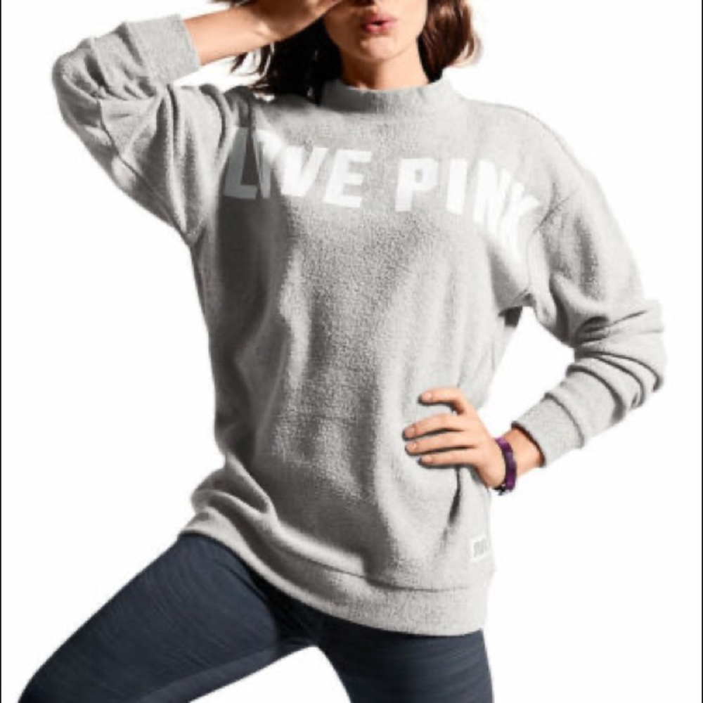 PINK Mock Neck Sweatshirt